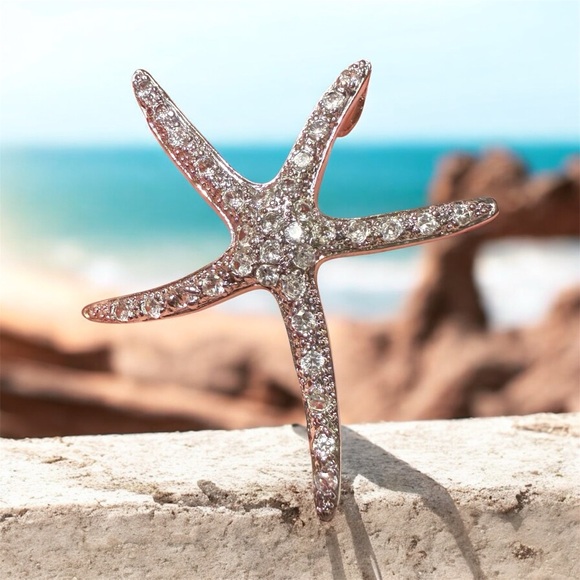 Starfish Crystal Pendant – Silver-Tone Pavé Sea Star Charm for Women - Picture 17 of 17